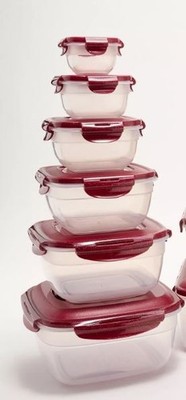 LocknLock 6-Pc Storage,Square-Round Corners,Nestable,Food Bowl K92659 Cinnamon
