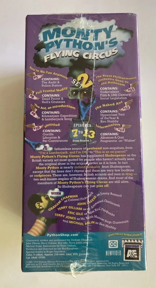 NIP Monty Pythons Flying Circus 3 VHS Tapes Set 2: Eps 7-13 in Season One (1999) - Image 3 of 3