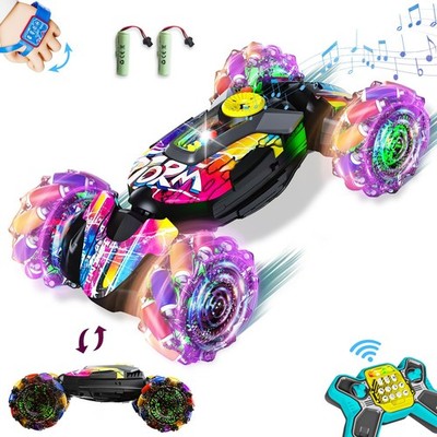 RC Cars,Gesture Sensing RC Stunt Car with Light & Music,Custom Command Operat...