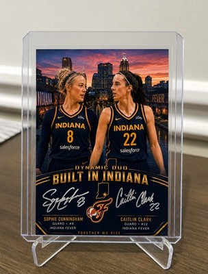 2026 CAITLIN CLARK SOPHIE CUNNINGHAM FACSIMILE AUTO CARD ACEO DOWNTOWN INDIANA