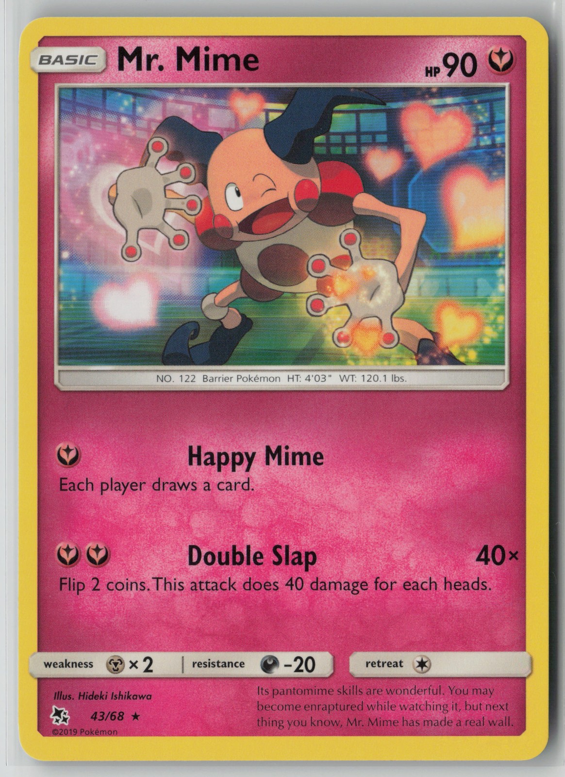 Mr. Mime 43/68 Pokemon Hidden Fates Rare Near Mint Card (NM) 2