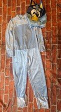 Bluey Costume Kids Medium 6 6x Jumpsuit Soft Velour Character Hood Set