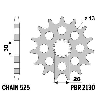 TRIUMPH THRUXTON 865 2006-2015 vorne ritzel PBR Tonhöhe 525 18 Zähne