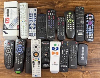 Lot of 18 Remote Controls Sony RCA Philips DISH DIRECTV Slingbox Flipper Xbox TV