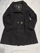 Gap Kids Girls Black Wool Blend Double Breasted Peacoat Jacket Coat Size S (6-7)