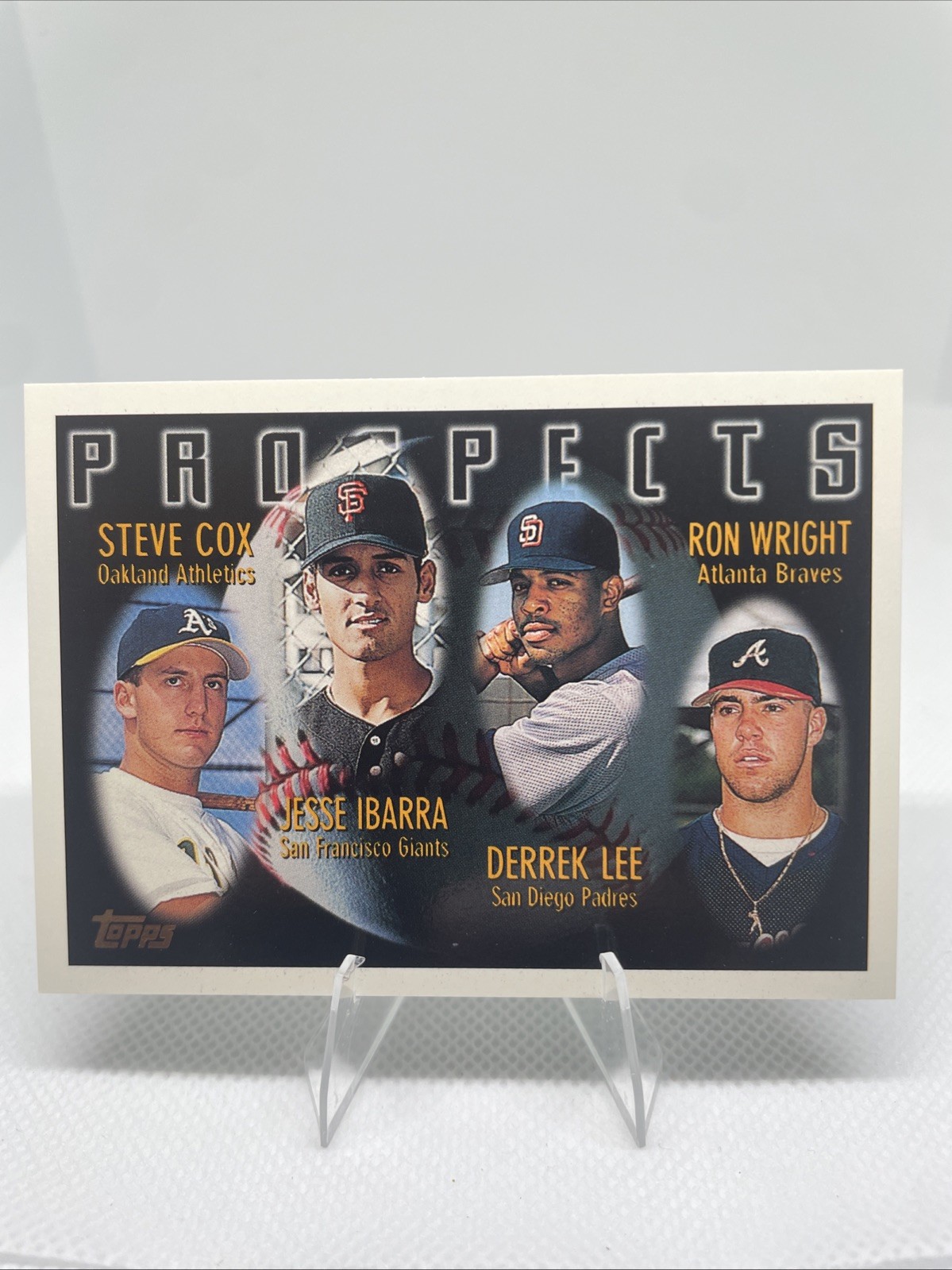 1996 Topps - Prospects Derrek Lee, Steve Cox, Ron Wright #424 (RC)