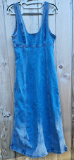 NWT American Eagle Denim Maxi Dress Sleeveless Scoop Neck Side Slit Blue 6