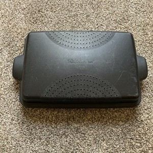 Pampered Chef #1146 Shallow Black Rectangle Micro Cooker Microwave Steamer Bacon