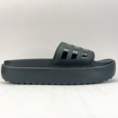 Adidas Womens Adilette Platform Slide Sandals Shoes Black Eva