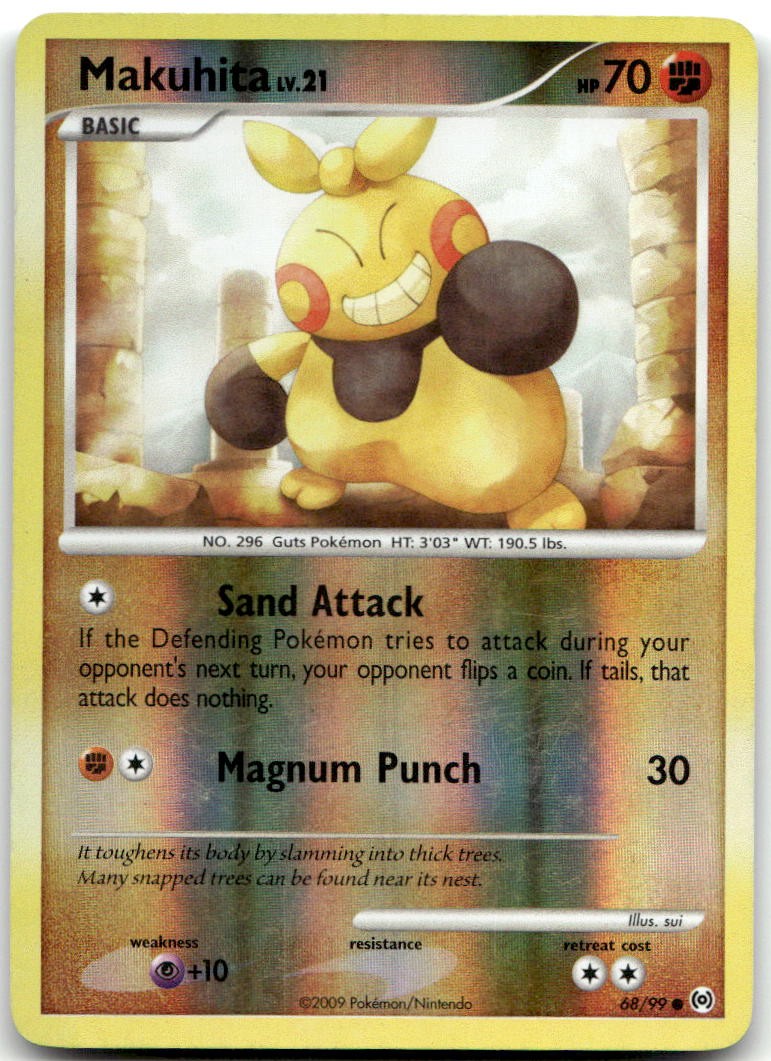 Makuhita 68/99 Common Arceus Pokemon Reverse Holo Heavily Played