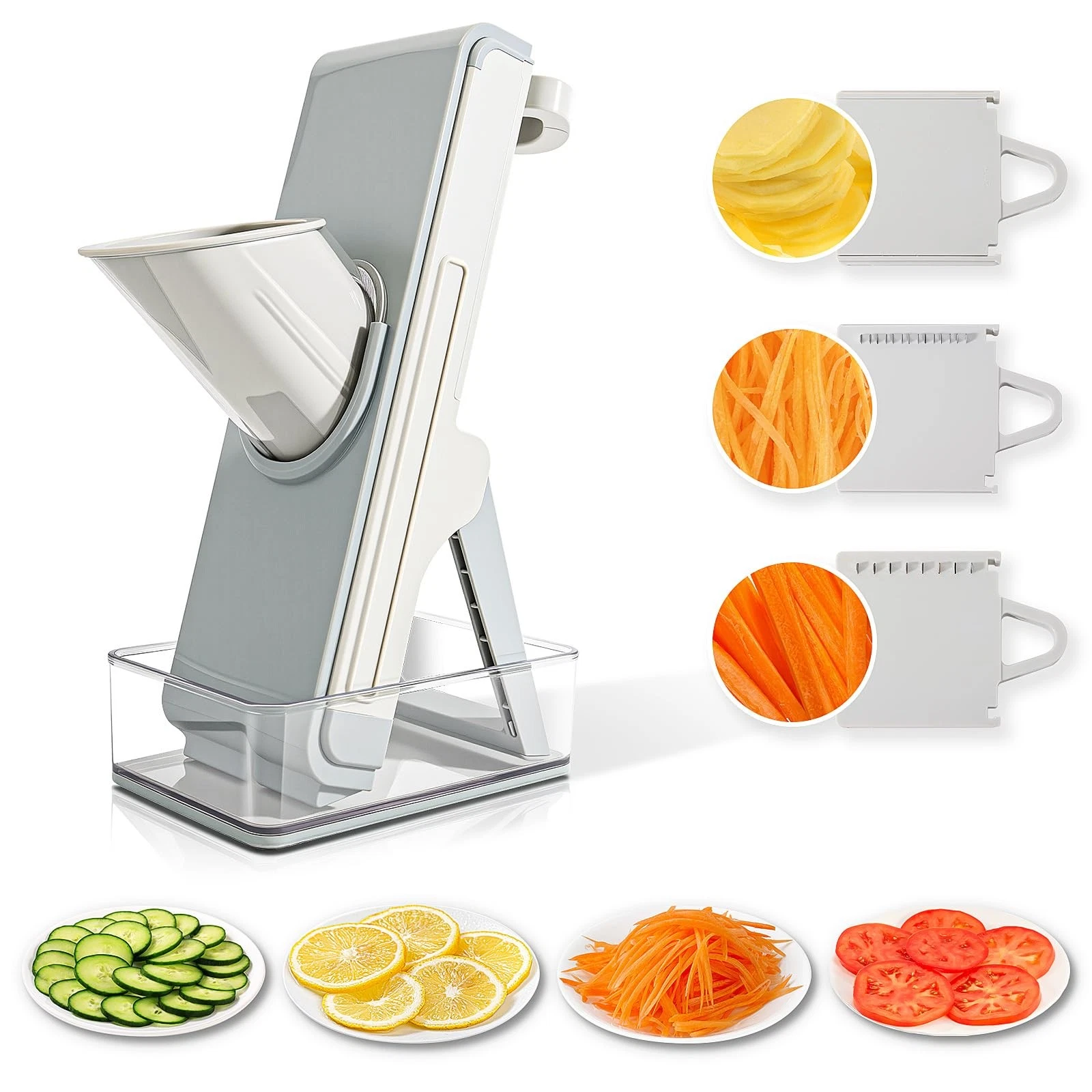 Safe Mandoline Slicer for Kitchen, 4-In-1 Chopper Vegetable Cutter, Mandolin ...