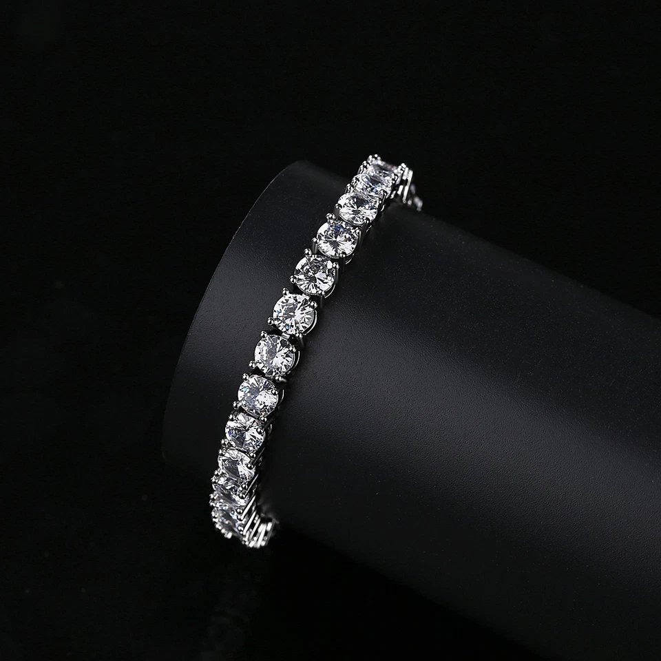 3ct Tennis Bracelet White Gold Diamond Test Pass Lab-Created VVS1/D LED Box 20cm - image 3 of 4