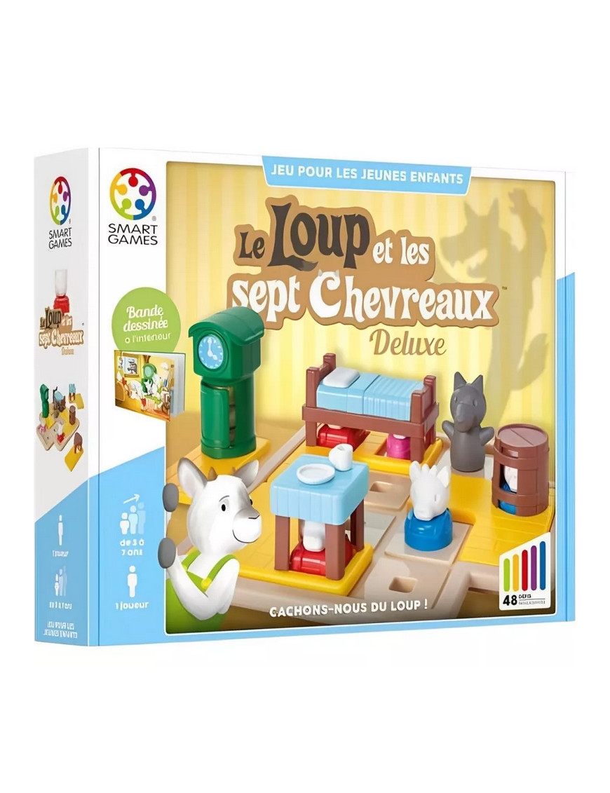 Le loup et les sept chevreaux cache-cache logique avec 60 défis évolutifs pour stimuler l'esprit