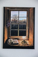 Eigenes Acrylbild. Leinwand30x40 ungerahmt. .Fensterblick 2. Unikat