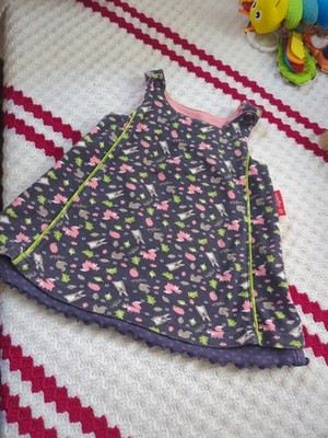  Dress, Dress, Double Sided Dress By Sigikid Size 68 Blue Animal Print Bunny 