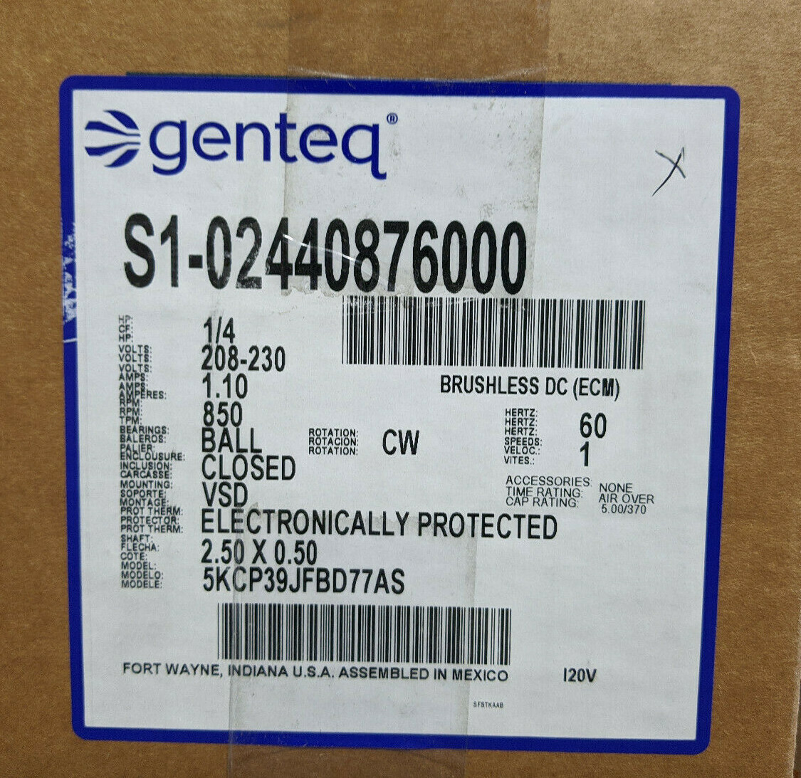 ~Discount HVAC~ YP-S102440876000 - Genteq - 5KCP39JFBD77AS - Motor