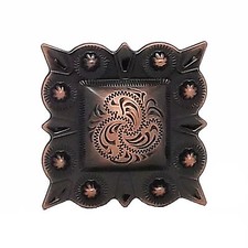 Berry Square Concho 1" 2.5 cm Screwback Copper 2325-10