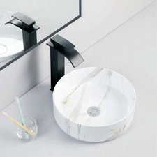 Bathroom Small Counter Top Basin Bowl Round Cloakroom Hand Wash Sink Modern