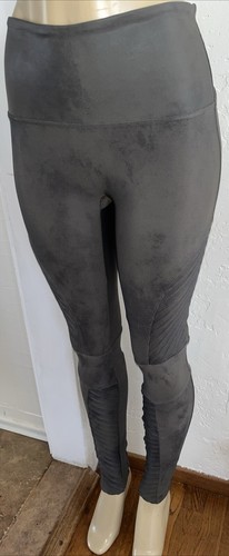 Auth SPANX Faux Leather Matte Shine MOTO LEGGINGS-20136R-Gunmetal-Size Large - Picture 4 of 11