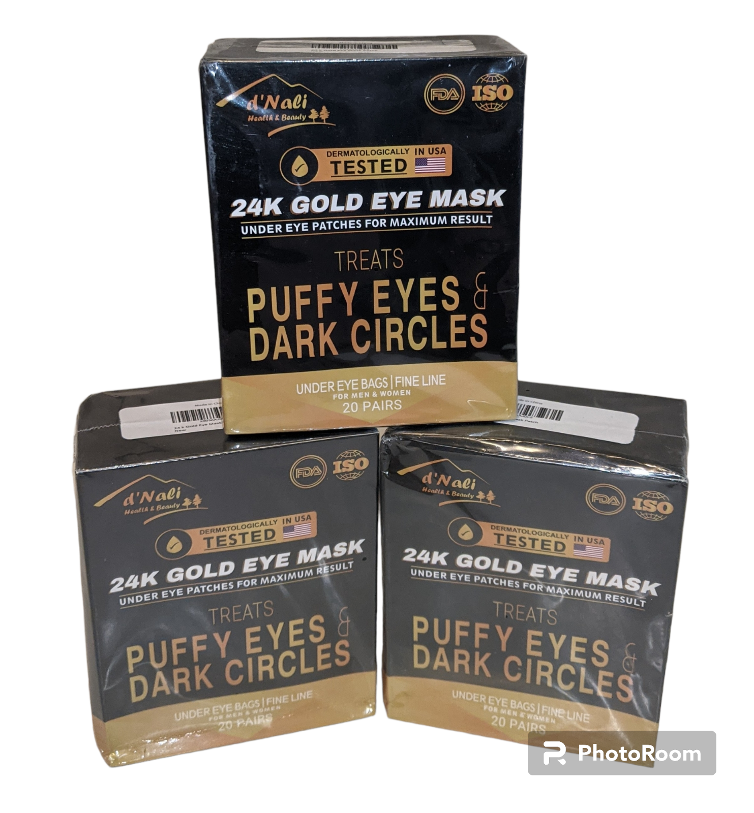 24K Gold Collagen Under Eye Patches for Puffy Eyes & Dark Circles - 60 Count-image