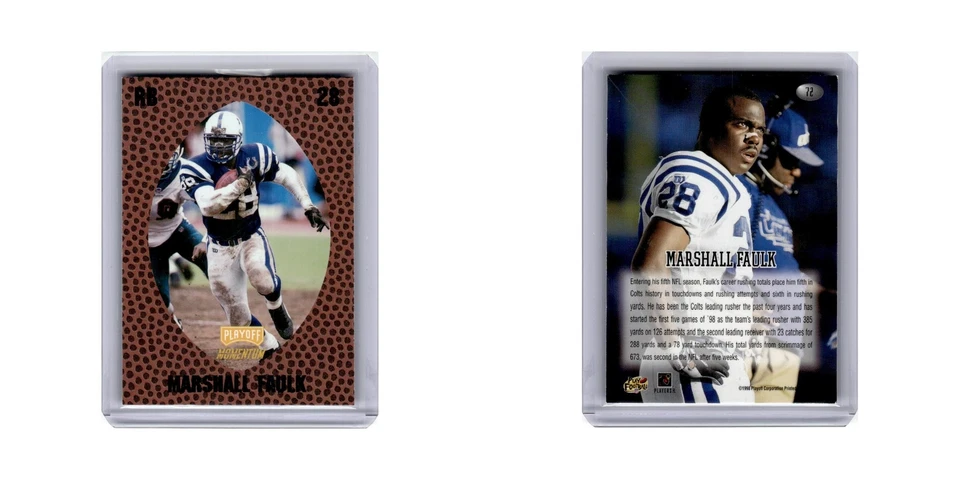 Marshall Faulk 1998 Playoff Momentum #72 Indianapolis Colts Football Card NM - Image 3 of 3
