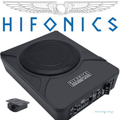 Hifonics VRX1000A 25cm 300 Watt Untersitz-Aktiv-Subwoofer flach Auto Verstärker