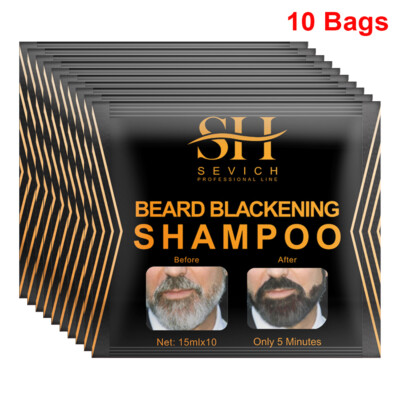 Men Black Beard Simple Hair Dye Color Shampoo Permanent Darkening Hair Coloring