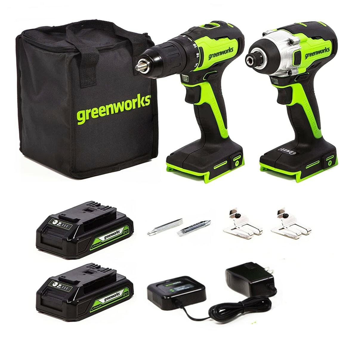 GreenWorks 24V Cordless Drill and 