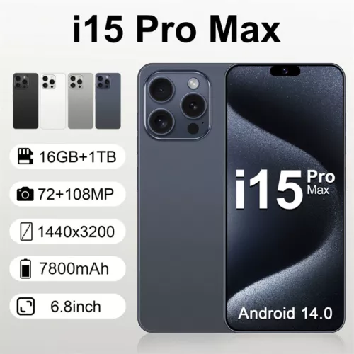 Blue I15 Pro Max Smartphone Global Unlocked Android 14 6.8" 16GB+1TB 7800mAh - Picture 2 of 14