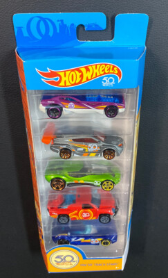 Hot Wheels 50th Anniv.Track Stars 5-PK 1:64 Diecast Cars Set w
