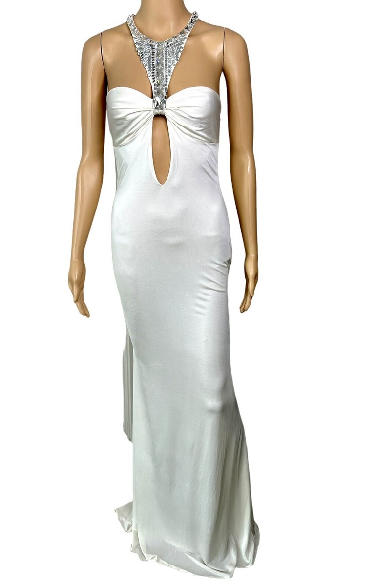 Tom Ford for Gucci F/W 2004 Embellished Plunging Cutout Tom Ford for Gucci F/W 2004 Embellished Plunging Cutout