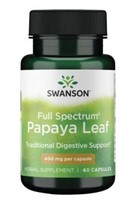 Swanson Premium - Vollspektrum-Papayablatt 60 Kapseln