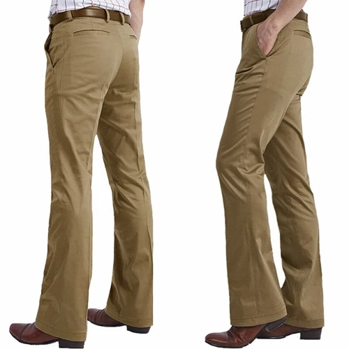 Herren Glockenhose 60er 70er Schlag formelle Anzughose Retro Slim Fit Retro - Bild 10 von 25