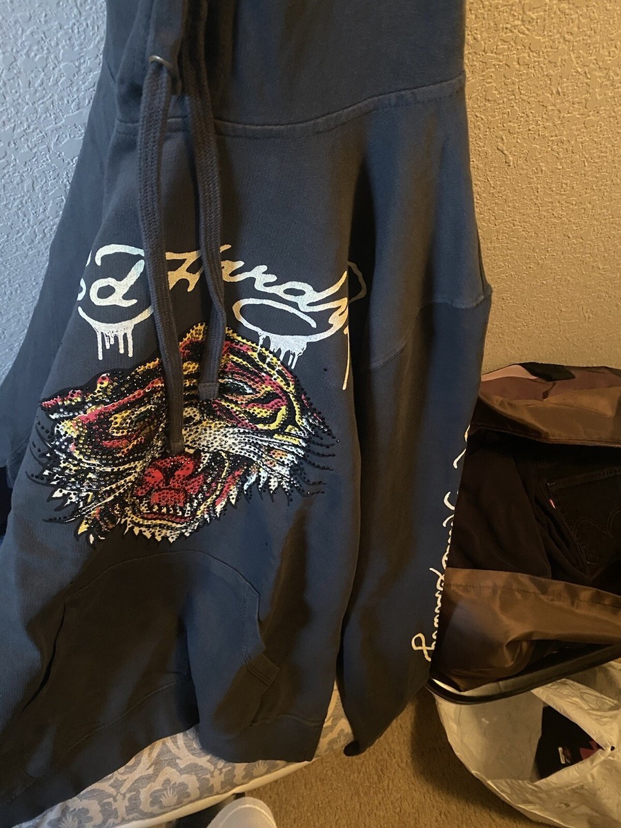 Ed Hardy Rhinestone Tiger Black Hoodie | eBay