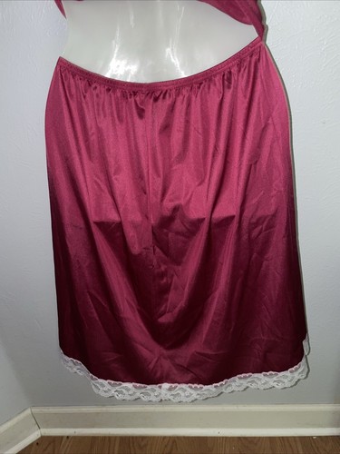 Vanity Fair Half Slip/Camisole 32/Half Slip Medium/L Burgandy Womans Cami Nylon - Picture 7 of 14
