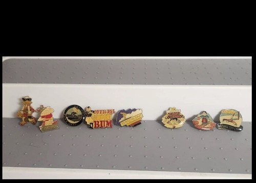 Vintage Enamel & Metal Pin Lot Of 8 Many Sports Themed Some Funny No Backs - Picture 6 of 6