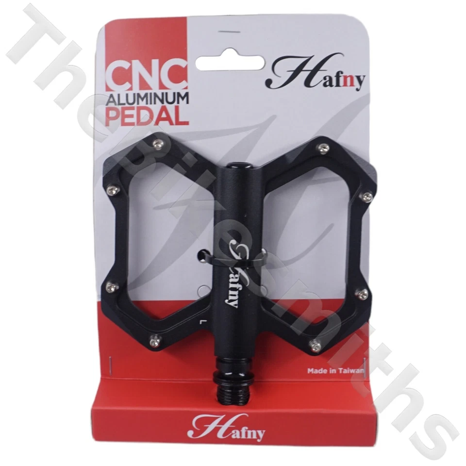 Hafny HF1300 CNC Alloy Lightweight Wide Thin Platform Bike Pedals w Pins - Image 2 of 3