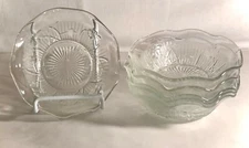 6 Jeannette Crystal Iris 5 1/4" Ruffled Sauce Bowls