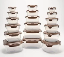 LocknLock 18-Pc Storage Set Multi Size & Shape,Nestable,CHOCOLATE Brown K92659