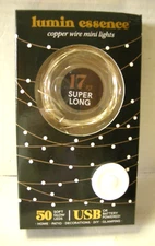 Lumin Essence Copper Wire Mini Lights, USB or Battery Operated, 17 Ft, Brand New