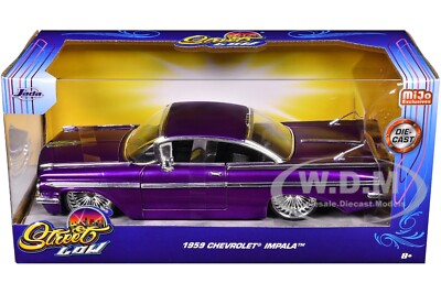 1959 CHEVROLET IMPALA LOWRIDER CANDY PURPLE W/DUB WHEELS 1