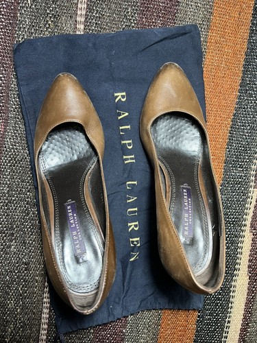 Ralph Lauren Purplelabel Brun Upper Leather Wooden Soleil Made IN Italy 37.5 UK - Photo 1 sur 12
