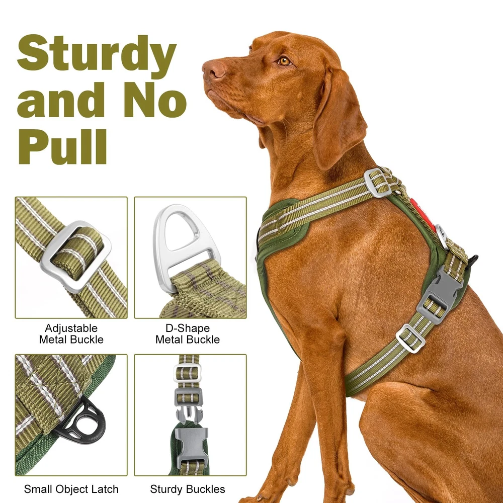 Dog Harness - Adjustable & Reflective Soft Padding Ergonomic Multi-Point Fit ...