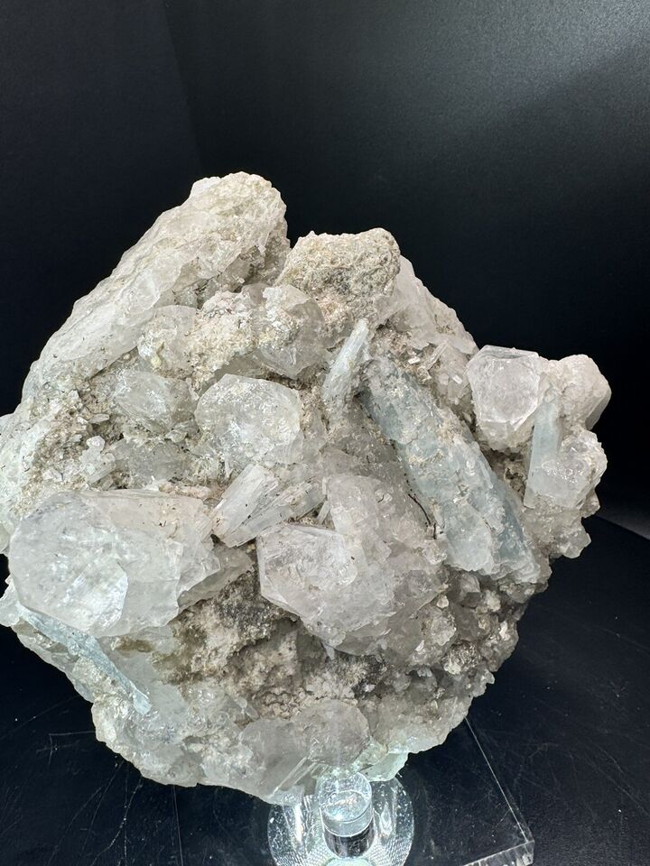 Aquamarine and Quartz Crystal Cluster RAW Beauty Mined In Pakistan 807G ...