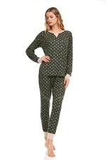 FLORA NIKROOZ Collection Maddie Printed Hacci Pajama Set green XS