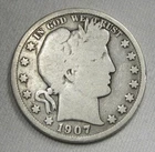 1907 Barber Silver Half Dollar Coin AH317