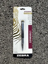 Zebra StylusPen Telescopic Ballpoint Pen, Medium Point, 1.0mm, Black Ink 6 Pk