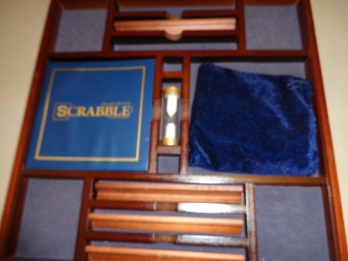 Winning Solutions Scrabble Giant Deluxe Wooden Edition Rotating Wood Turntable - Picture 2 of 4