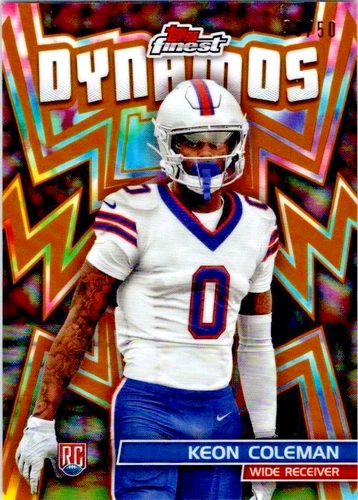 2024 Topps Chrome Finest #DYN-16 Keon Coleman /50 Gold Dynamos RC Rookie Card