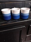 Tiwan Ceramic/Stone Wear Mug -  Made In Taiwan - 3 pcs -  Blue/Cream Stone Color — photo 1